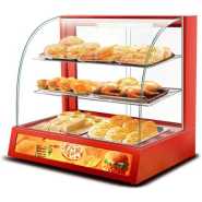 Commercial Electric Curved Glass Hot Snacks Food Warmer Display Showcase- Clear.