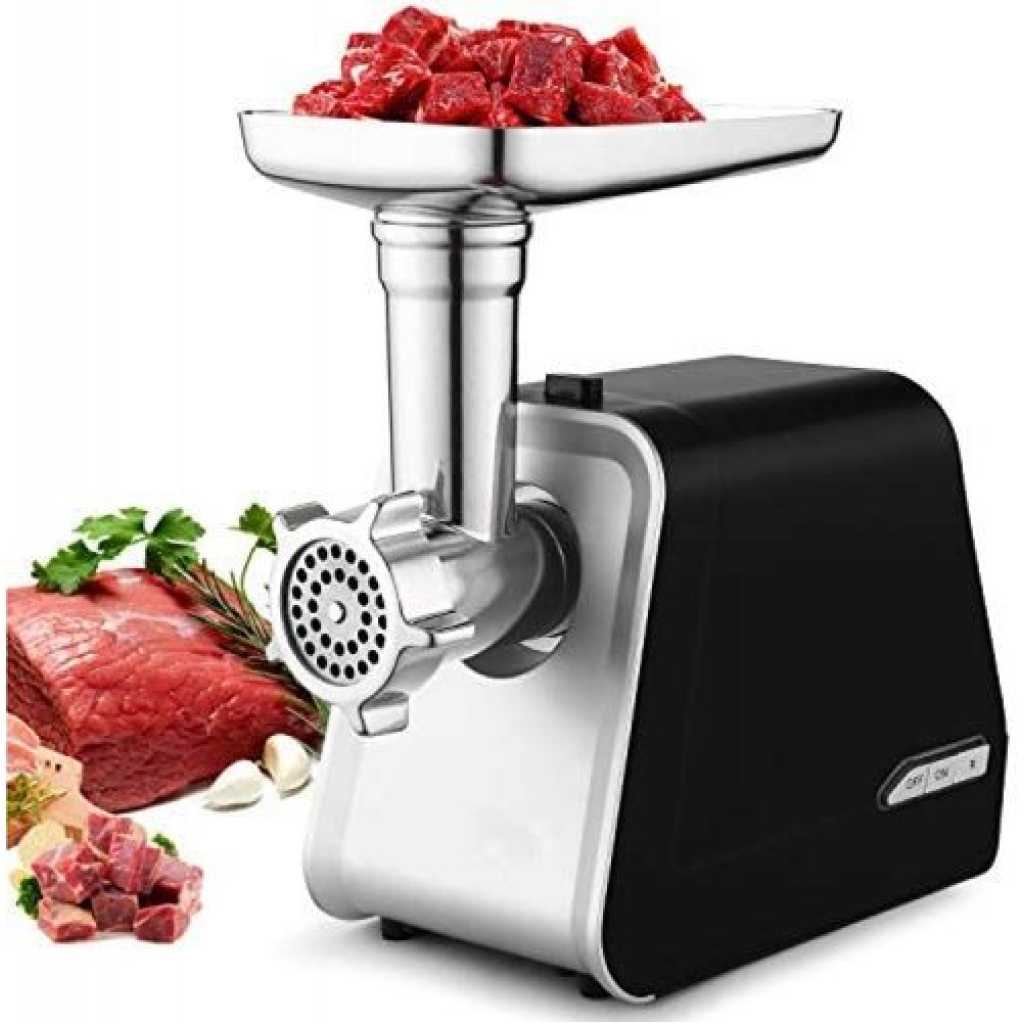 Dsp Meat Grinder With 3 Metal Cutting Plates- Black.