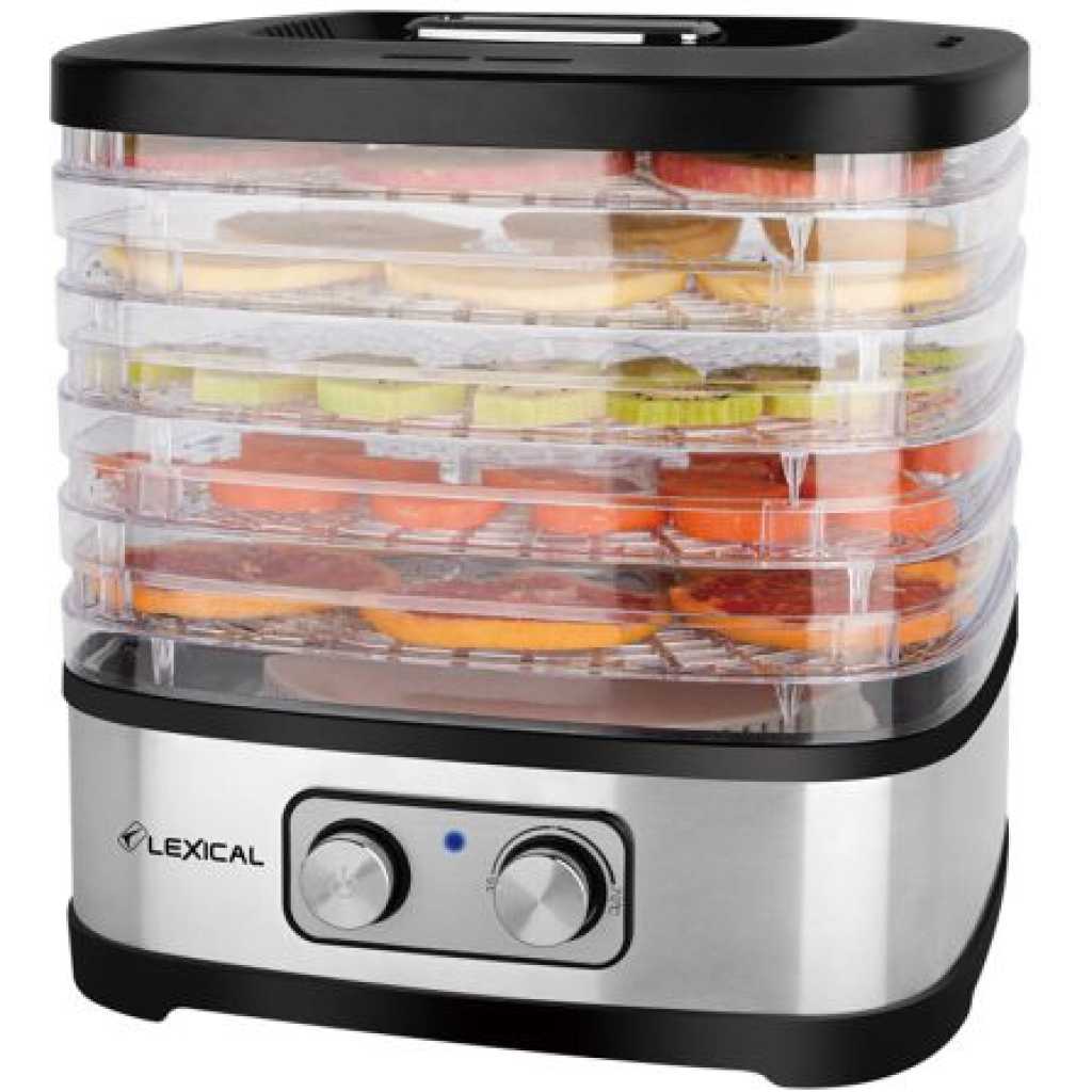 5 Tray Dry Fruit, Mini Vegetable Meat Food Dehydrator - Clear .