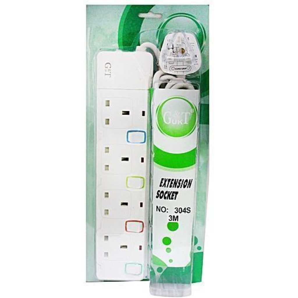 Gt 13A 4 Way Extension Socket - White