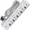 Borl 5 Way Borl Heavy Duty Premium Extension Socket - White