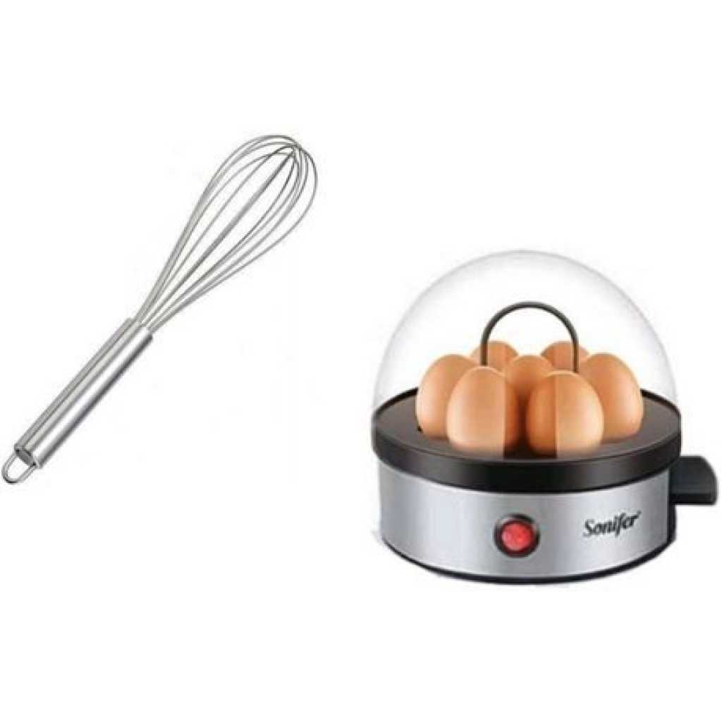 Sonifer Egg Boiler 7 Hole + 1 Egg Whisker - Silver