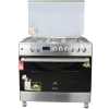 Blueflame Cooker 90x60cm 4-Gas Burners, 2-Electric Plates 9042ERF; Auto Ignition, Grill, Electric Oven, Rotisserie - INOX - Silver