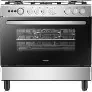 Hisense Cooker 90x60cm 4-Gas Burners And 2-Electric Plate HF942GEES, Auto Ignition, Flame Failure Protection, Grill, Rotisserie - Inox