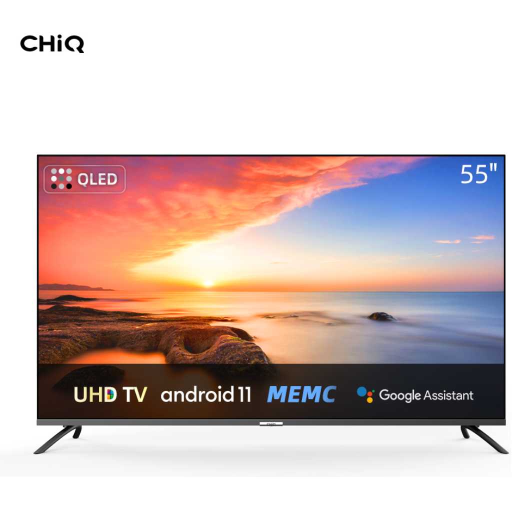 CHiQ 65 - Inch UHD 4K Smart TV U65QM8VGT; Google TV, Android 11, Bluetooth, USB, HDR10, HLG, Youtube, Netflix,  With Inbuilt Free To Air Decoder - Black