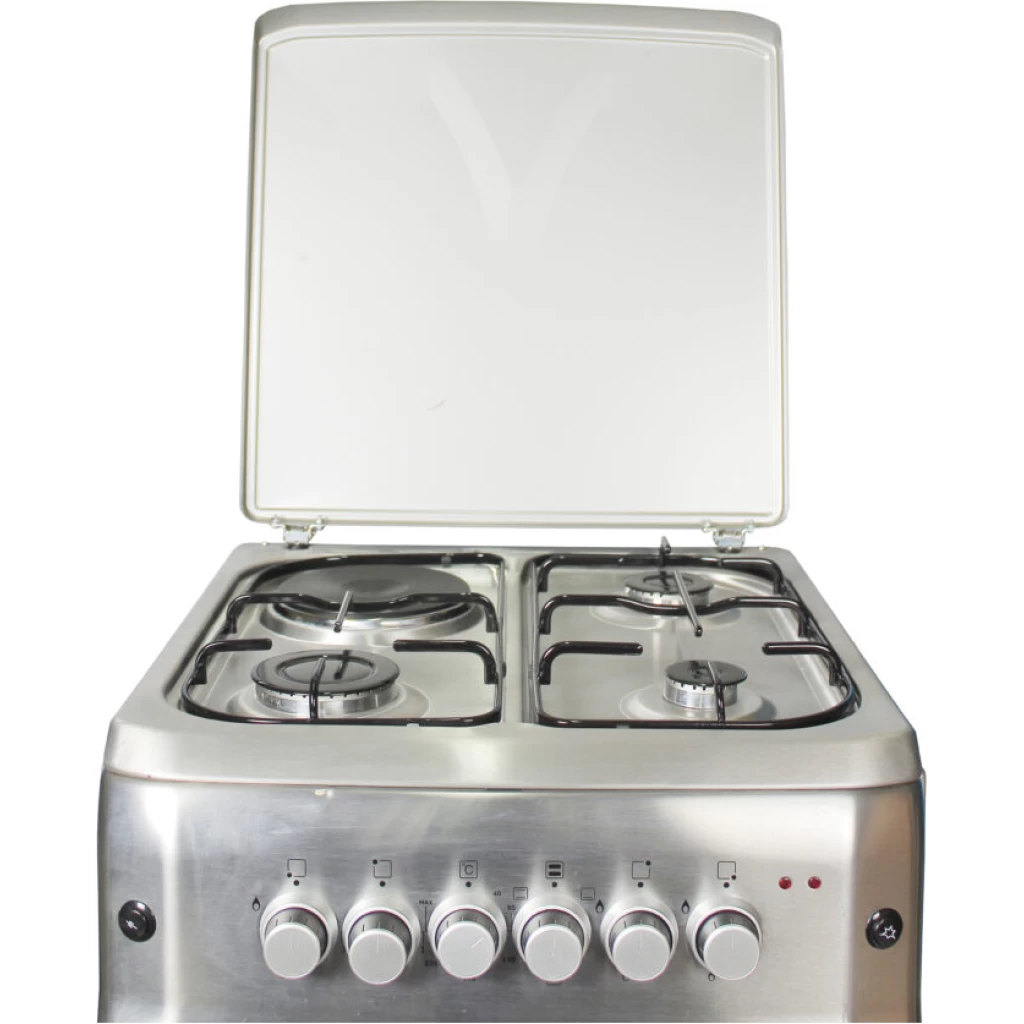 BlueFlame Cooker S5031ER-I 50x55cm 3 Gas Burners And 1 Electric Plate With Electric oven, Rotisserie, Oven Lamp, Auto Ignition, Thermostat - Inox