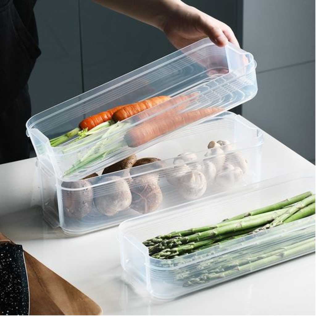 3 Layer Food Storage Fridge Container Boxes- Clear.