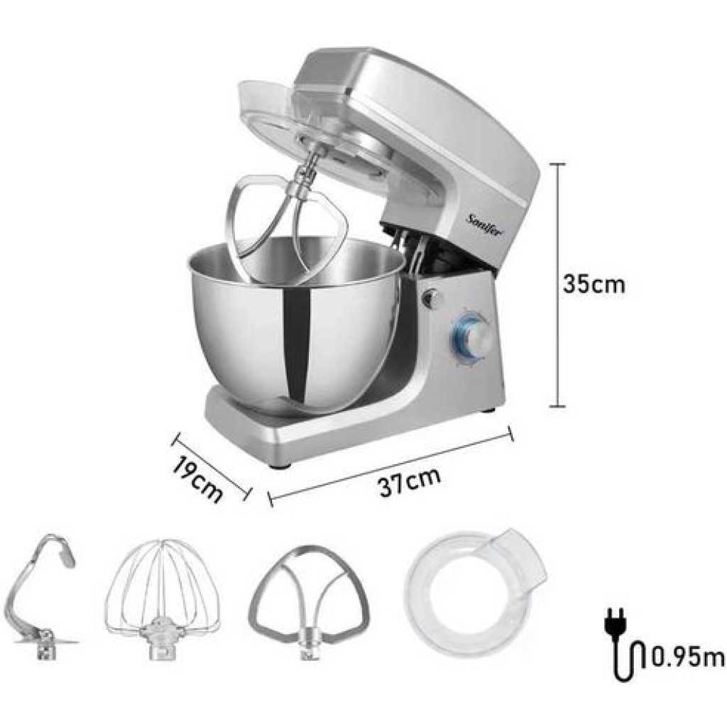 Sonifer 8L Electric Food Beater Egg Whisk Dough Hook Stand MIXER- Multi-colour.