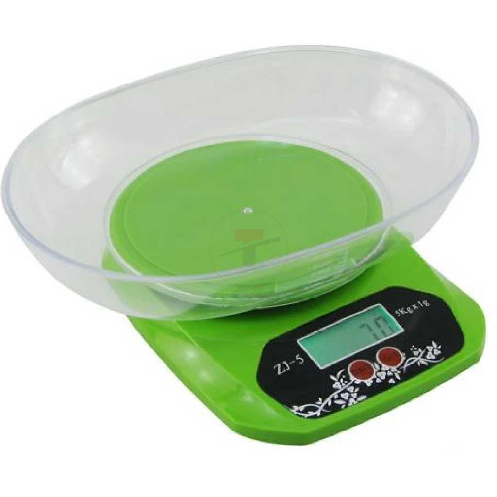 5Kg Digital Kitchen Removable Bowl Electronic Food Smart Weighing Scale- Multi-colour.