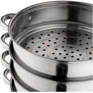 30Cm - 4 Layer Stainless Steel Food Saucepan And Steamer Soup Pot -Silver.