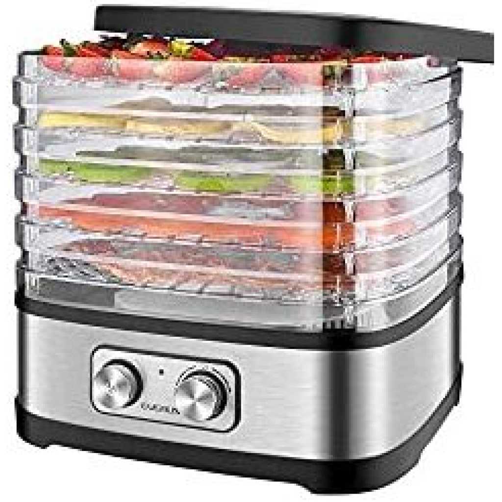 5 Tray Dry Fruit, Mini Vegetable Meat Food Dehydrator - Clear .