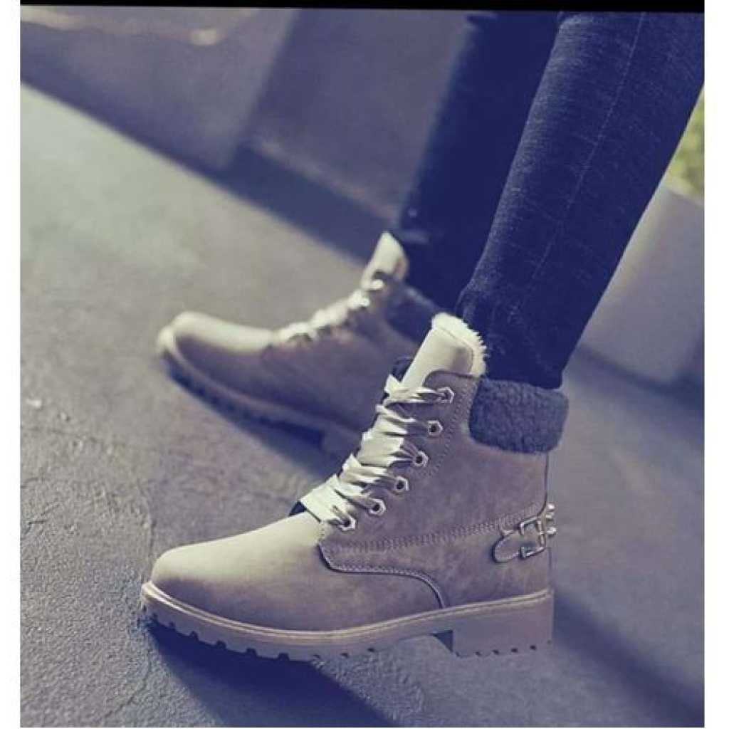 New Work Boots Women's waterproof Leather Boot Lace up