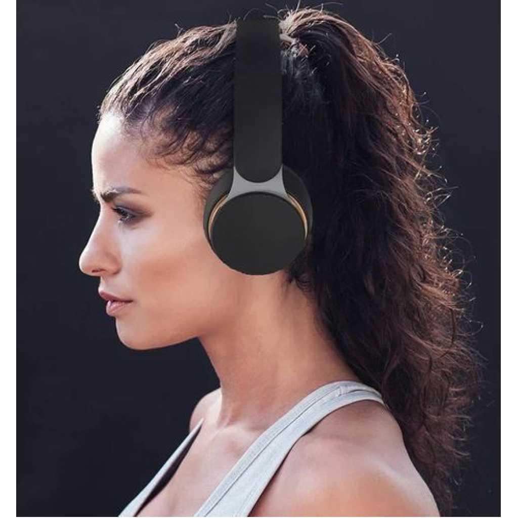 Bluetooth Wireless Headphones With A Strong Battery - Black, grey & blue