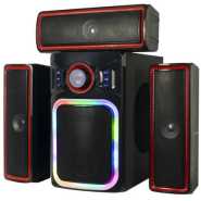 AILIPU Multimedia FM/USB Speaker System With Personalized Lights - Black