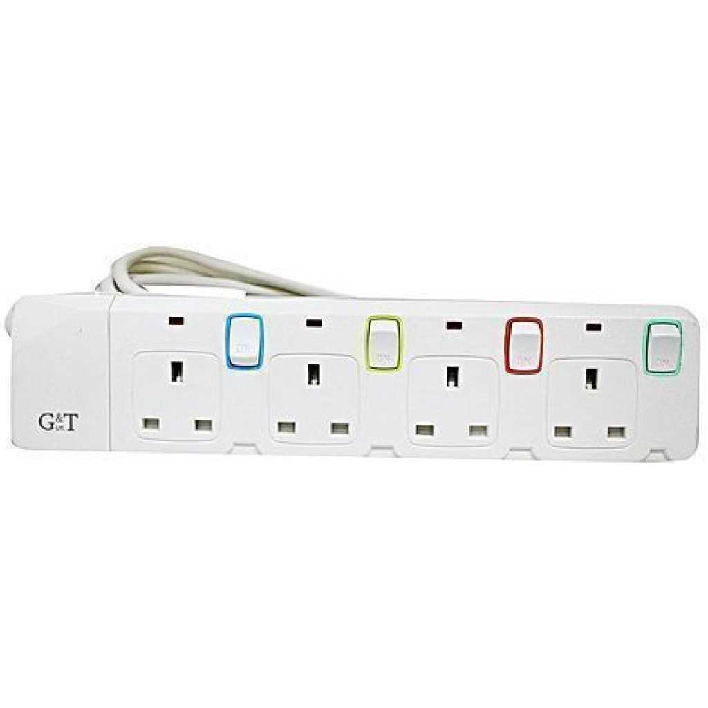 Gt 13A 4 Way Extension Socket - White