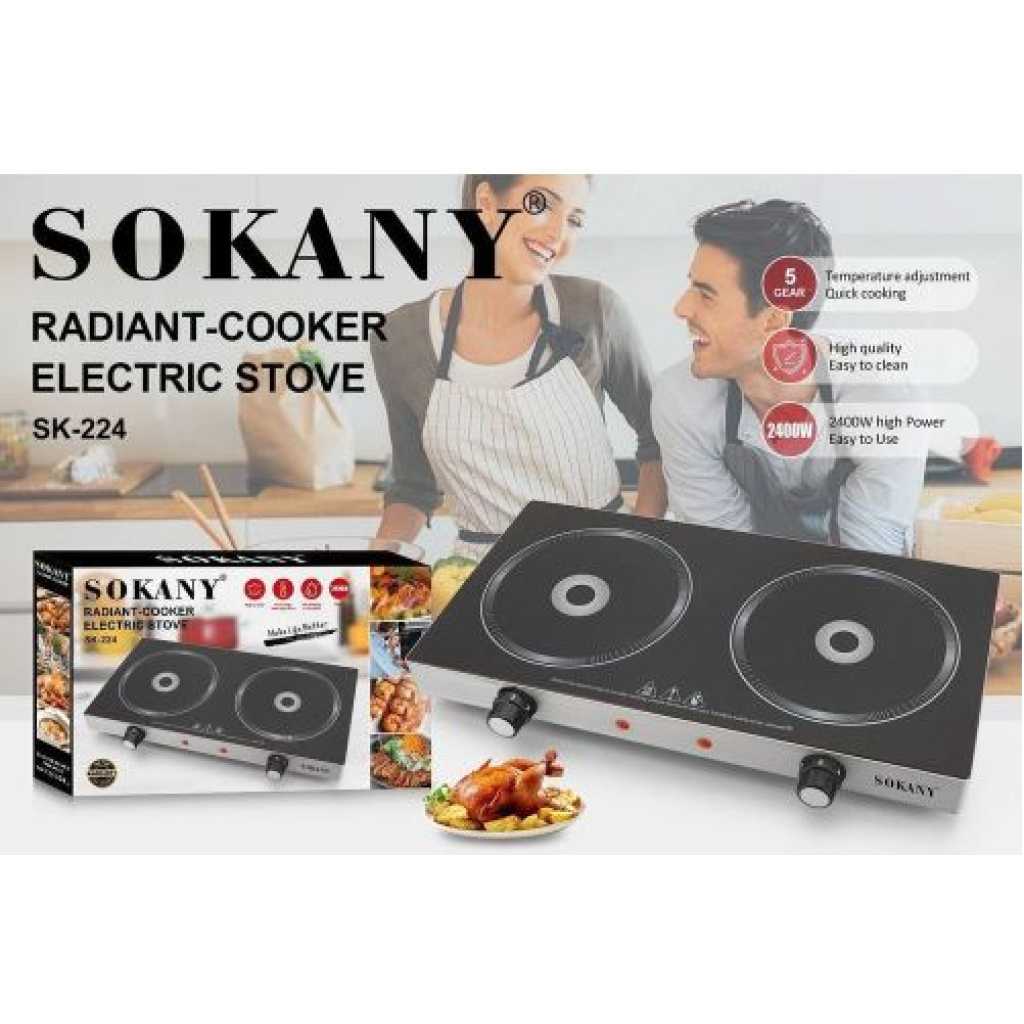 Sokany Tabletop Cooker Electric Infrared Cooker Stove - Black