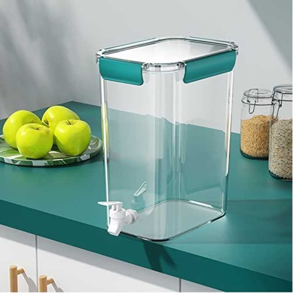 4.5L Beverage Drink Dispenser For Fridge With Spigot Bottle- Clear.