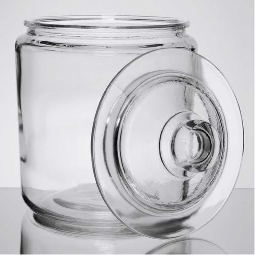 12L Airtight Glass Sweet Cookie Candy Jar Cereal Food Storage Container- Clear.