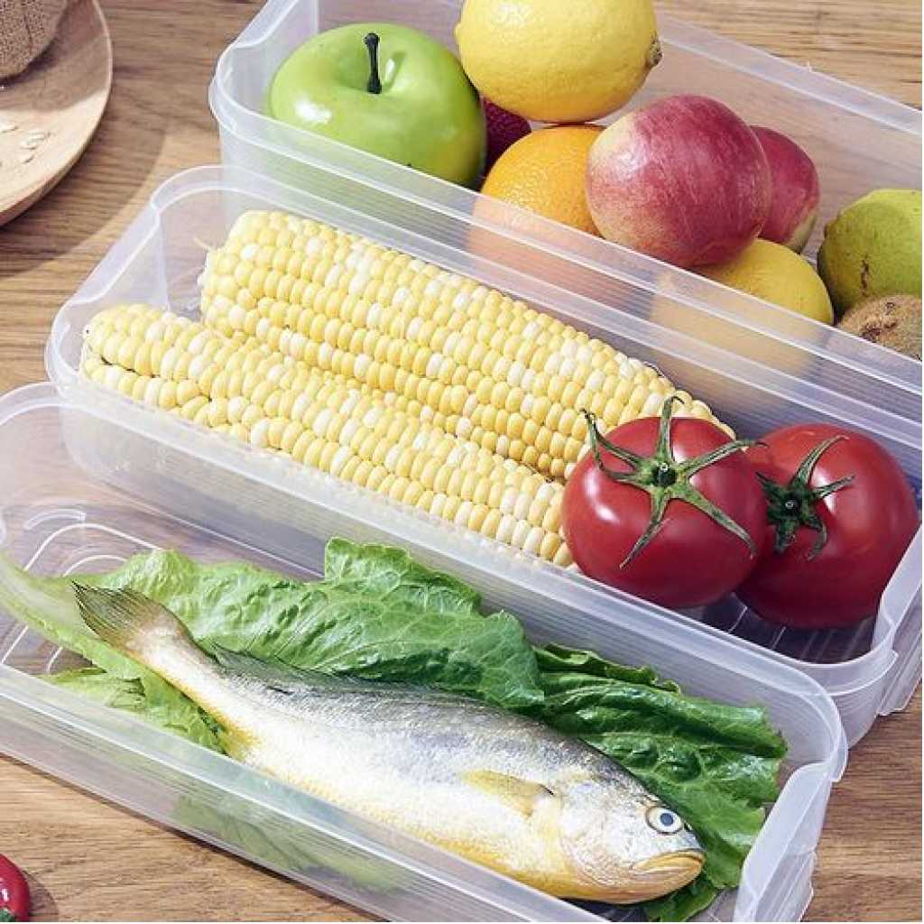 3 Layer Food Storage Fridge Container Boxes- Clear.