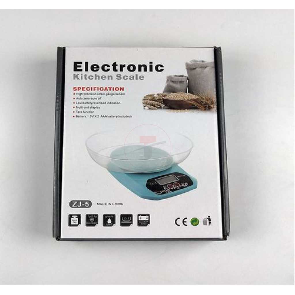 5Kg Digital Kitchen Removable Bowl Electronic Food Smart Weighing Scale- Multi-colour.
