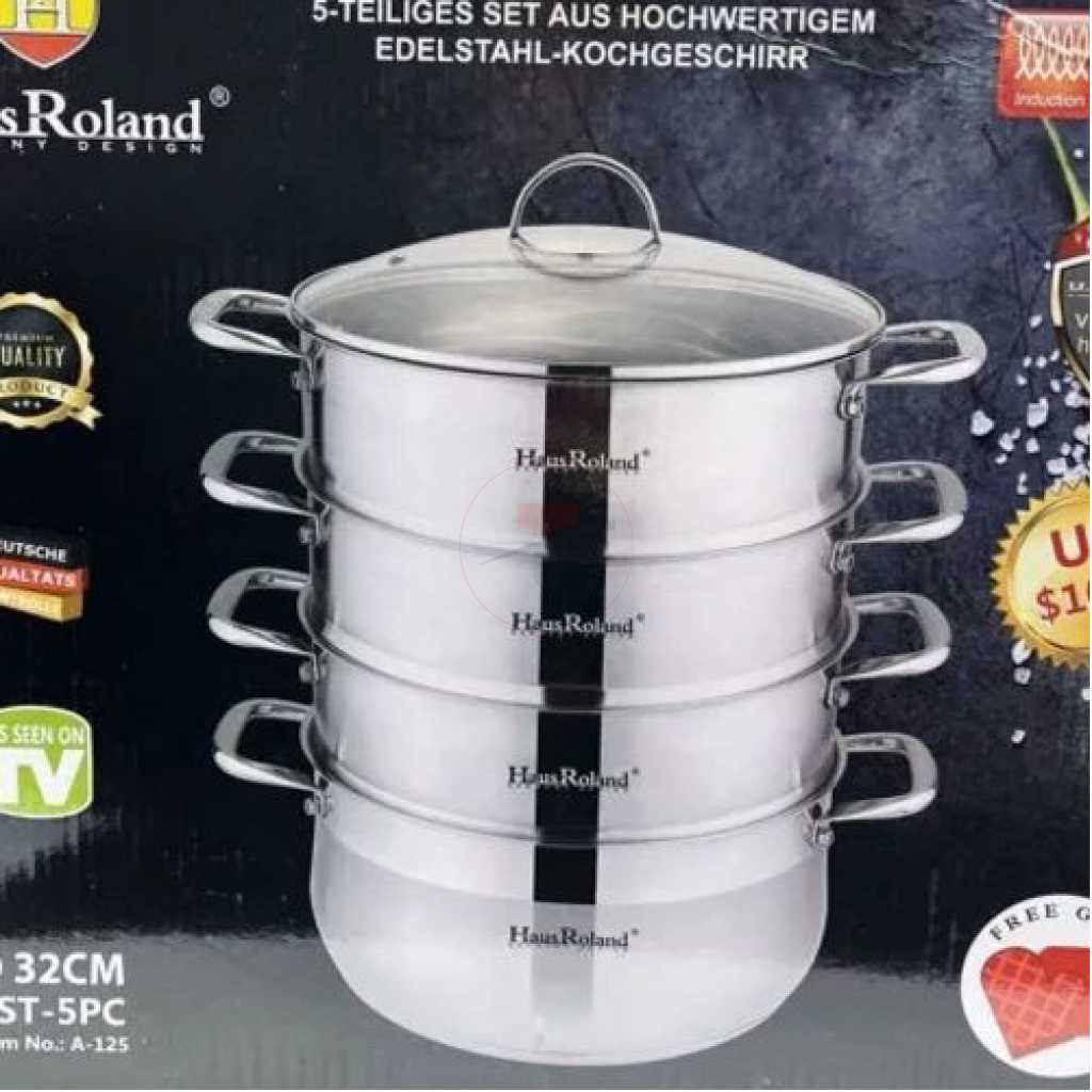 30Cm - 4 Layer Stainless Steel Food Saucepan And Steamer Soup Pot -Silver.