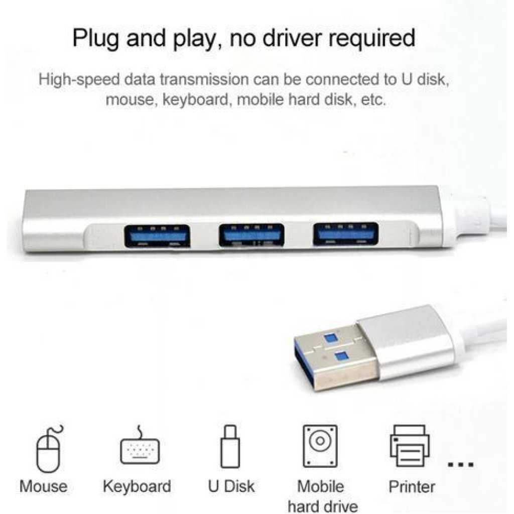 Hub USB HUB 3 0 Adapter 4 Port USB 3.0 High Speed - Gray