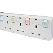 Gt 13A 4 Way Extension Socket – White Power Extension Cables TilyExpress