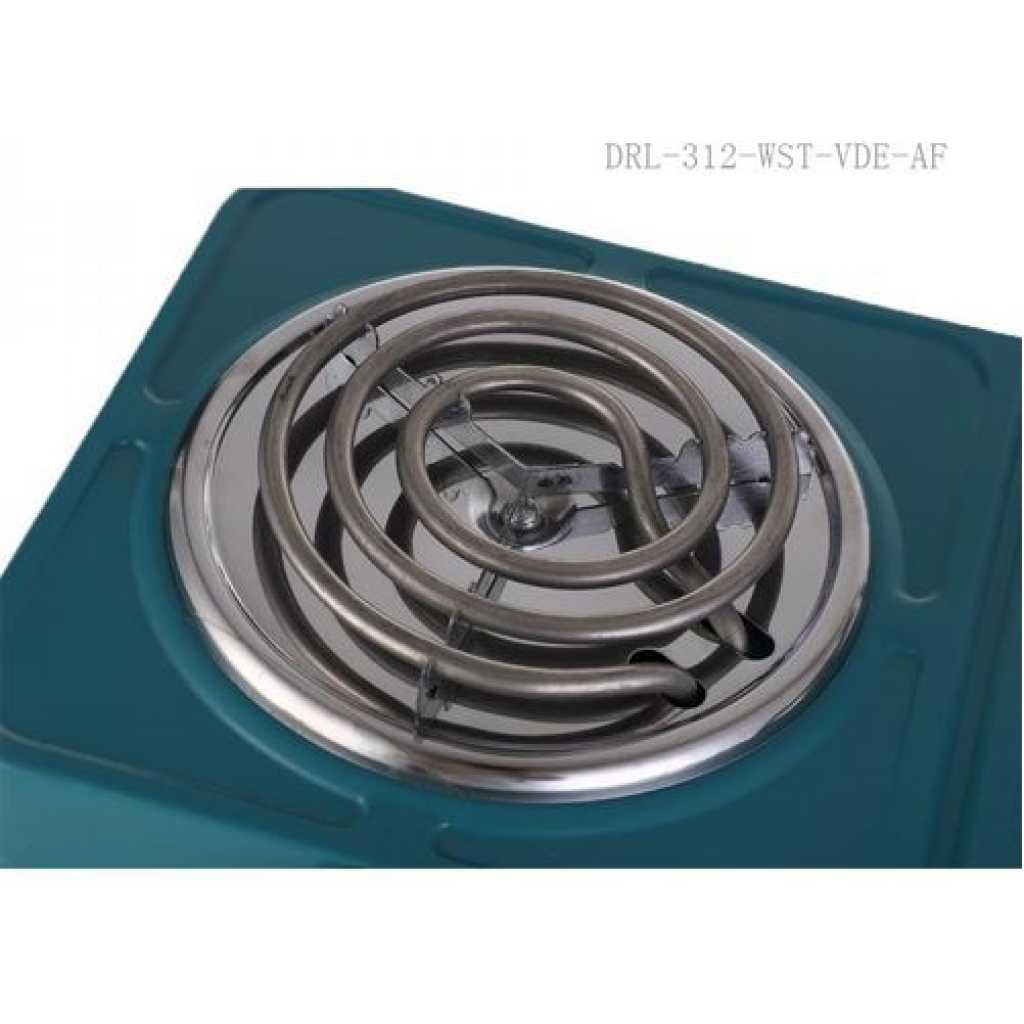 Winningstar 1000W+1000W Double Burner Heater Hot Coil With 3*0.75*80cm Charging Cable VDE Plug- Green.