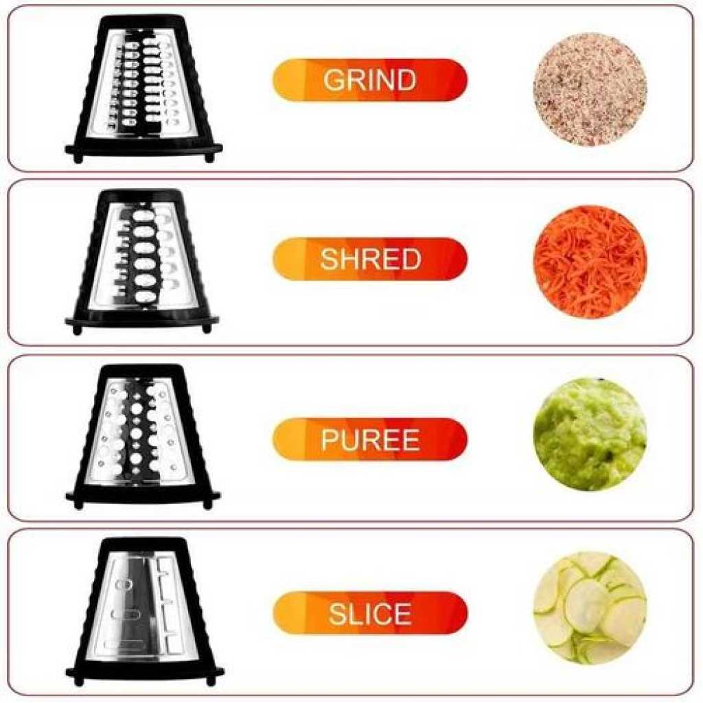 Sonifer Stainless Steel Multifunctional Fruit Vegetable Salad Shredder Slicer Potato Masher Maker Machine- Silver.