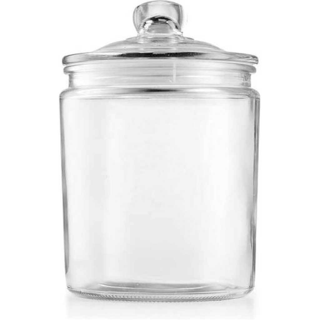 6L Airtight Glass Sweet Cookie Candy Jar Cereal Food Storage Container- Clear.