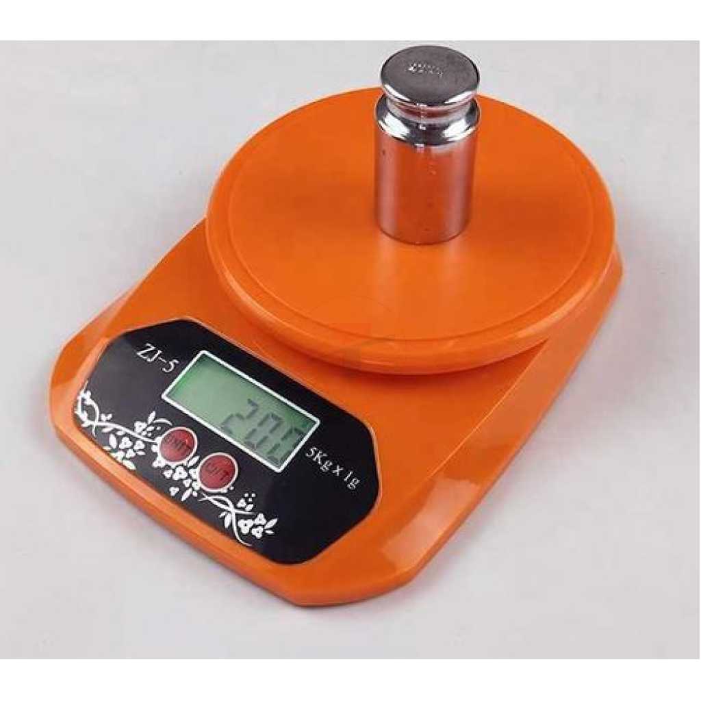 5Kg Digital Kitchen Removable Bowl Electronic Food Smart Weighing Scale- Multi-colour.