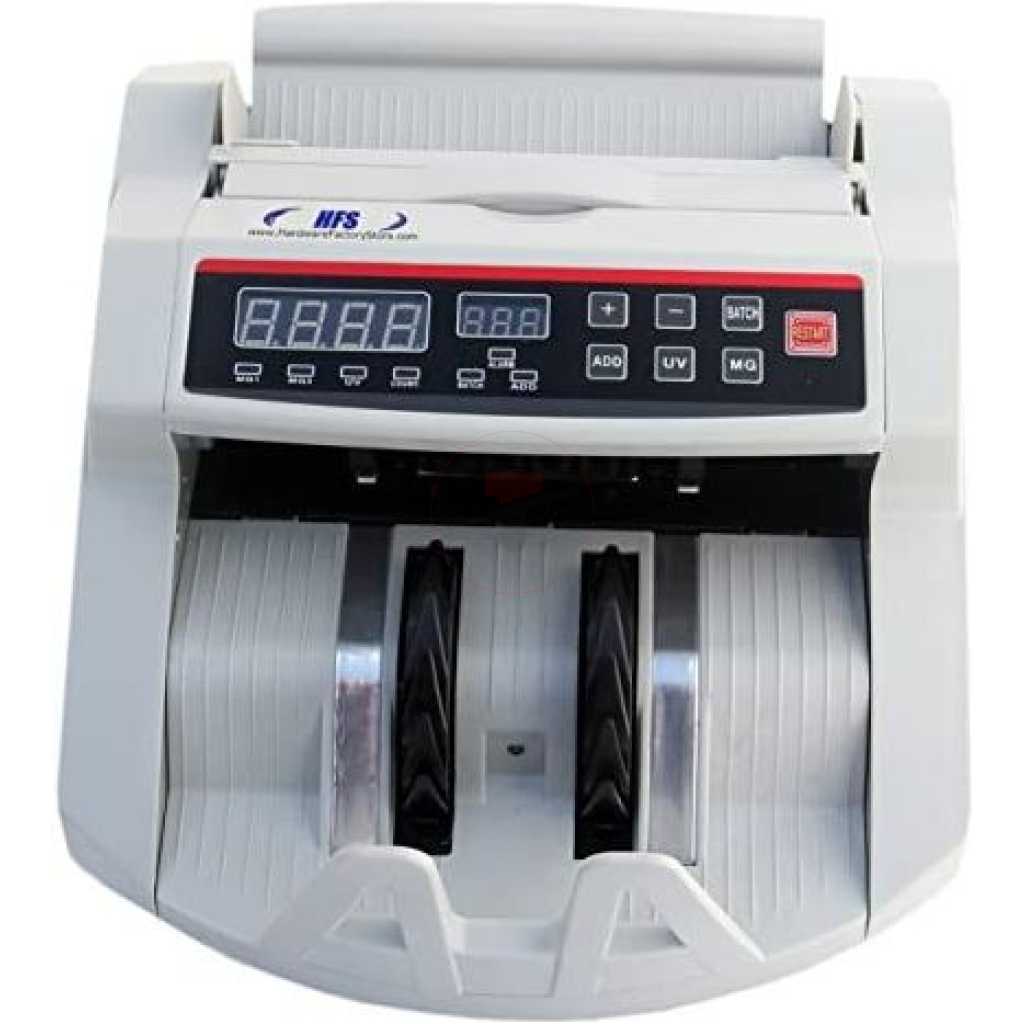 Bill Money Counter Worldwide Currency Cash Counting Machine UV & MG Counterfeit- White.