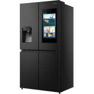 Hisense 680-Litres Smart Fridge RC-68WC4SB; Touch Screen + Ice Maker + Water Dispenser, Frost Free Refrigerator - Black