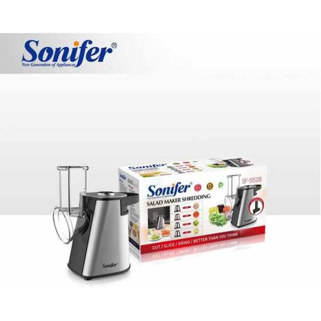 Sonifer Stainless Steel Multifunctional Fruit Vegetable Salad Shredder Slicer Potato Masher Maker Machine- Silver.