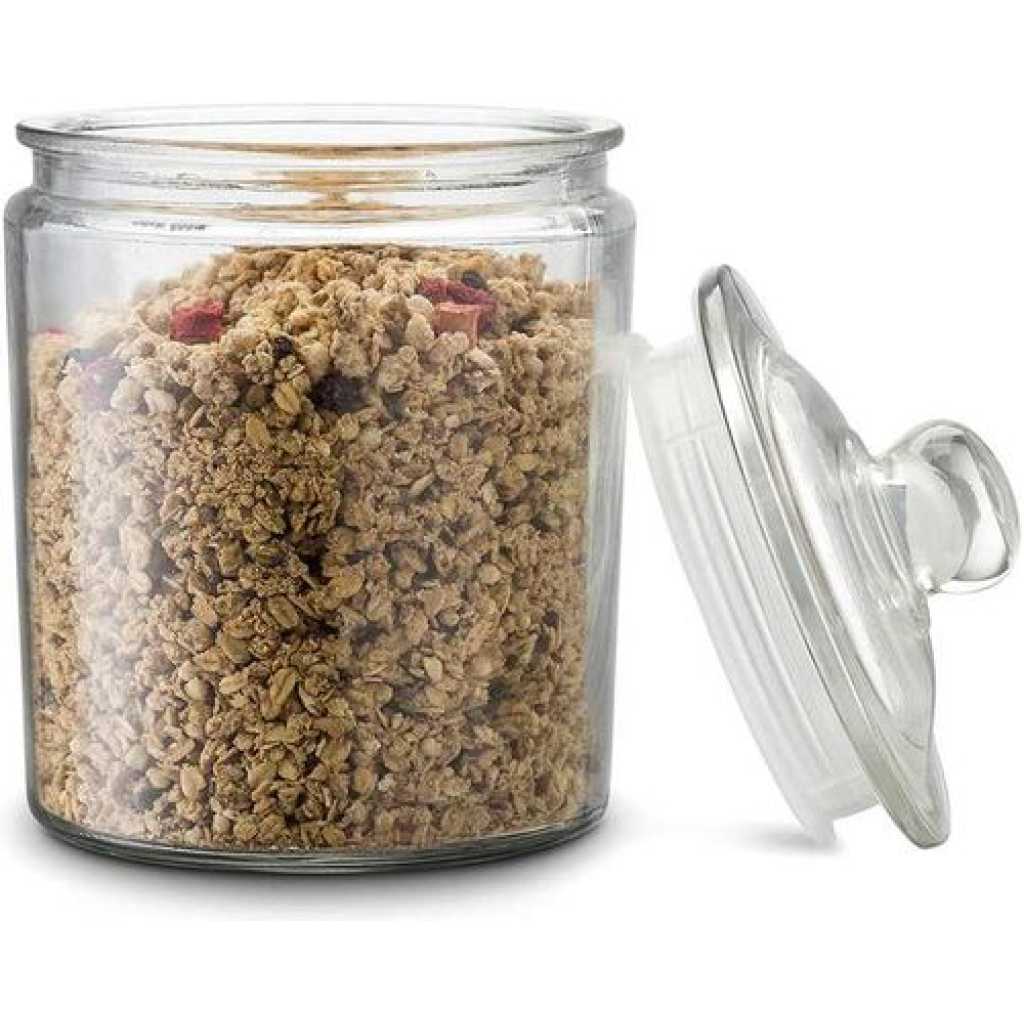 6L Airtight Glass Sweet Cookie Candy Jar Cereal Food Storage Container- Clear.