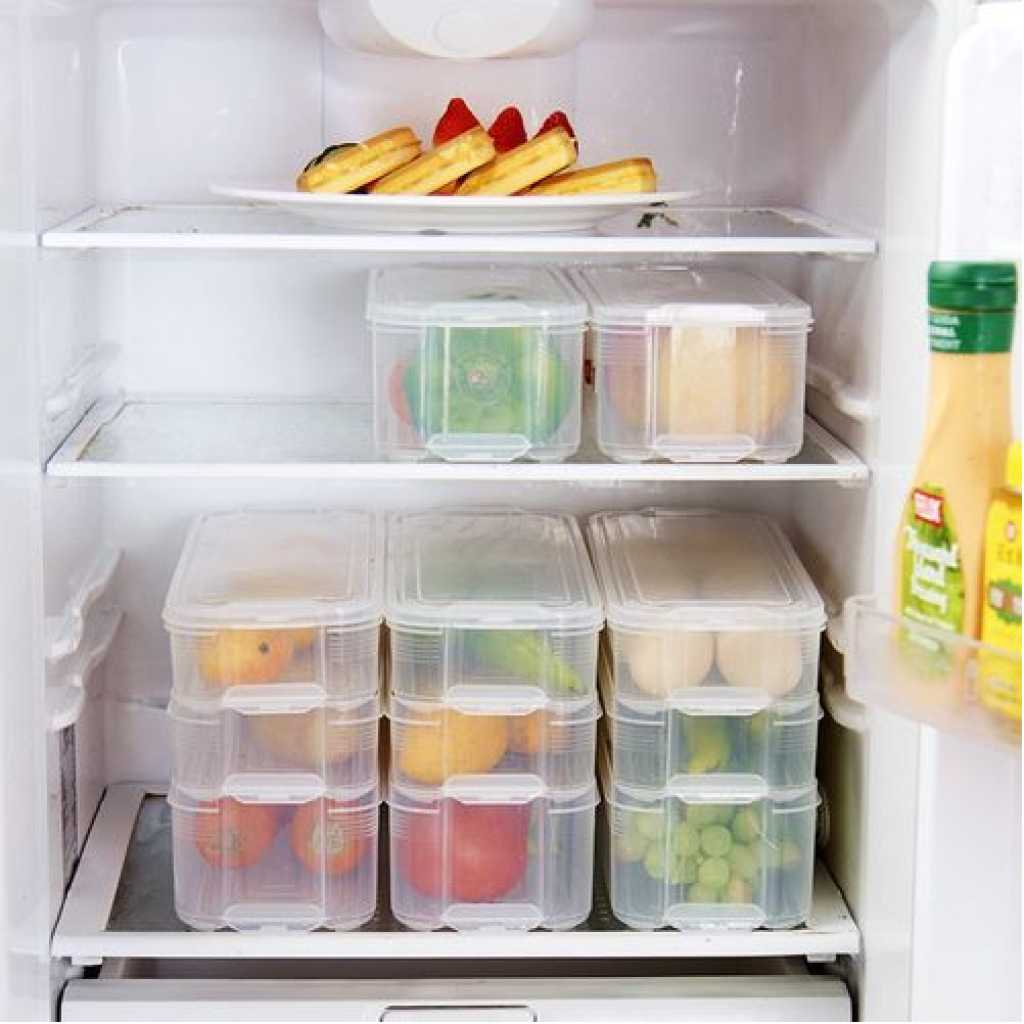 3 Layer Food Storage Fridge Container Boxes- Clear.