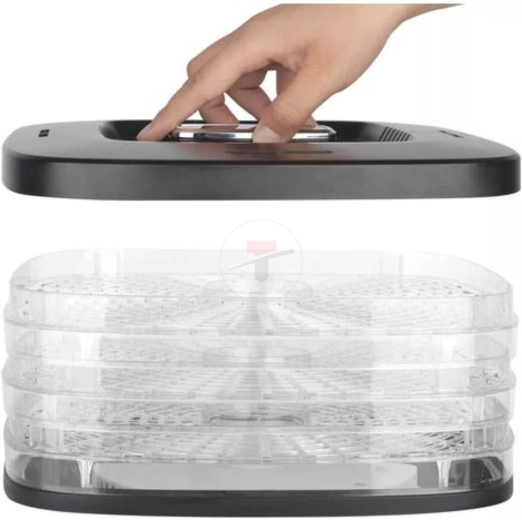 5 Tray Dry Fruit, Mini Vegetable Meat Food Dehydrator - Clear .