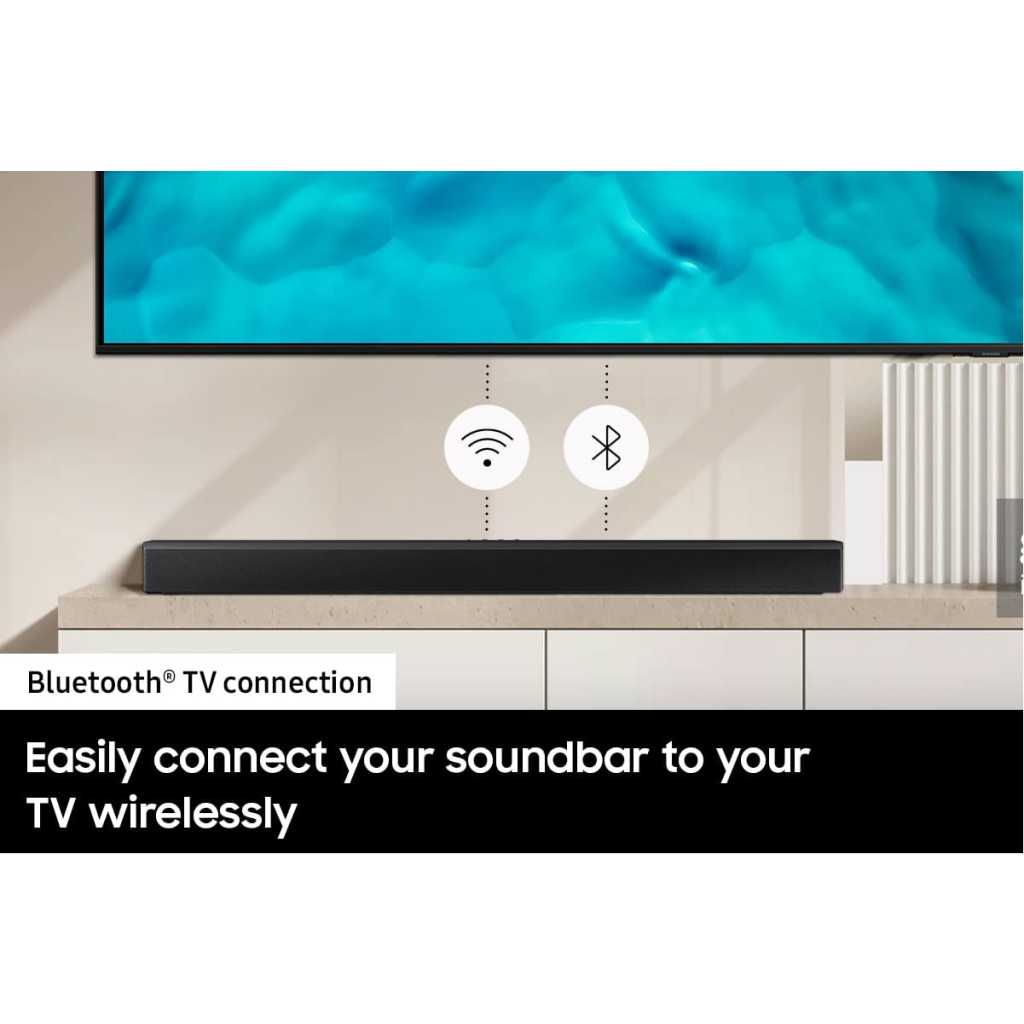 Samsung Sound Bar HW-B450; 2.1ch Soundbar w/Dolby Audio, Subwoofer Included, Bass Boosted, Wireless Bluetooth TV Connection, Adaptive Sound Lite, Game Mode