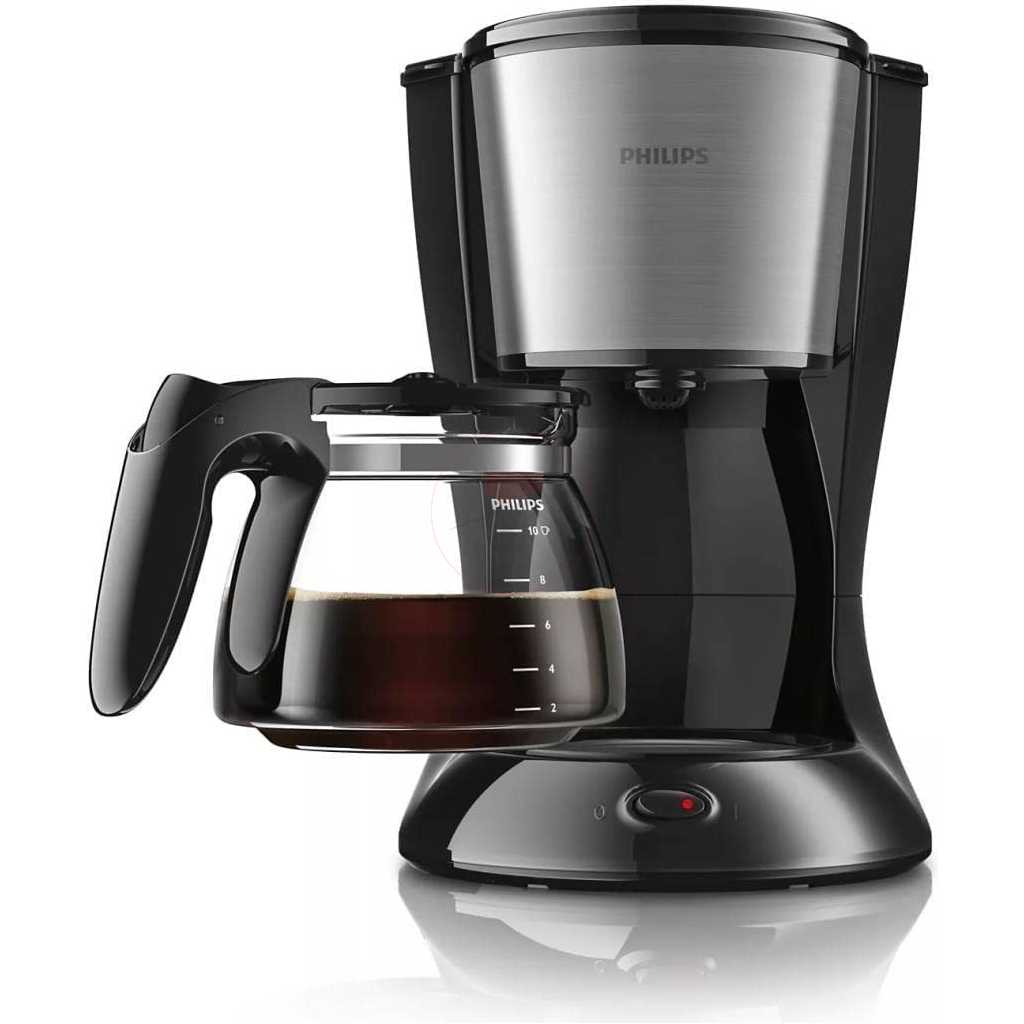 Philips Daily Collection Coffee Maker HD7462/20, 1.2L Glass Jug, Aroma Twister, Drip Stop, 1000W - Black