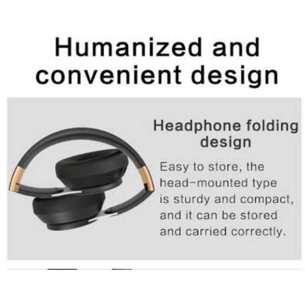 Bluetooth Wireless Headphones With A Strong Battery - Black, grey & blue