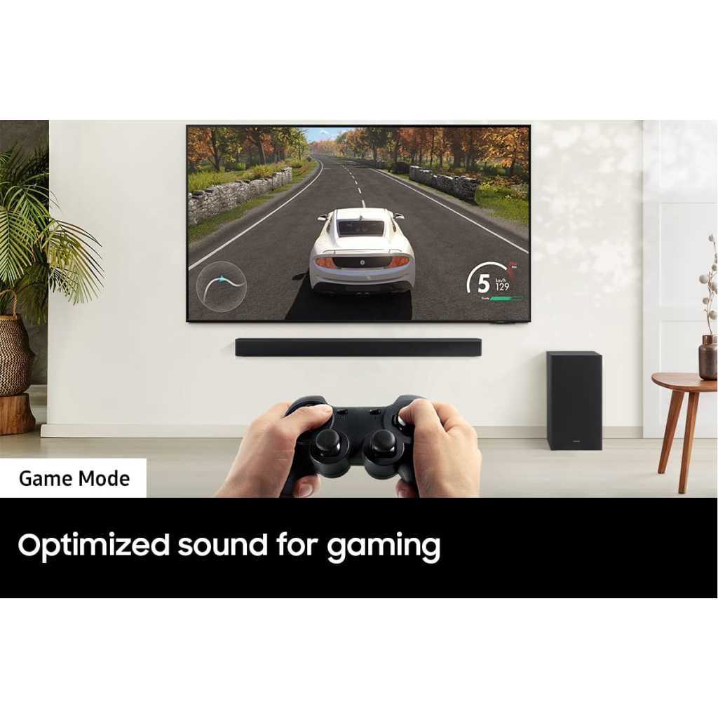 Samsung Sound Bar HW-B450; 2.1ch Soundbar w/Dolby Audio, Subwoofer Included, Bass Boosted, Wireless Bluetooth TV Connection, Adaptive Sound Lite, Game Mode