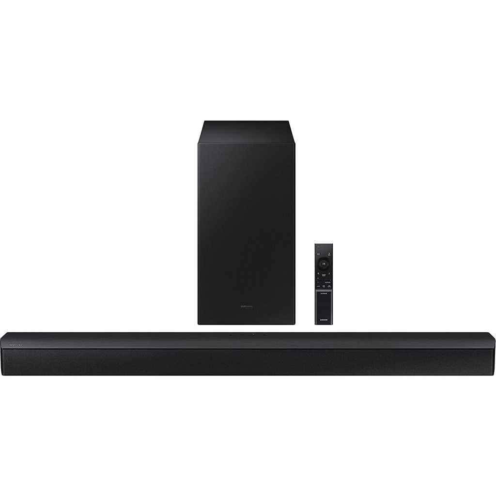 SAMSUNG HW-B450 2.1ch Soundbar w/Dolby Audio, Subwoofer Included, Bass Boosted, Wireless Bluetooth TV Connection, Adaptive Sound Lite, Game Mode, 2022