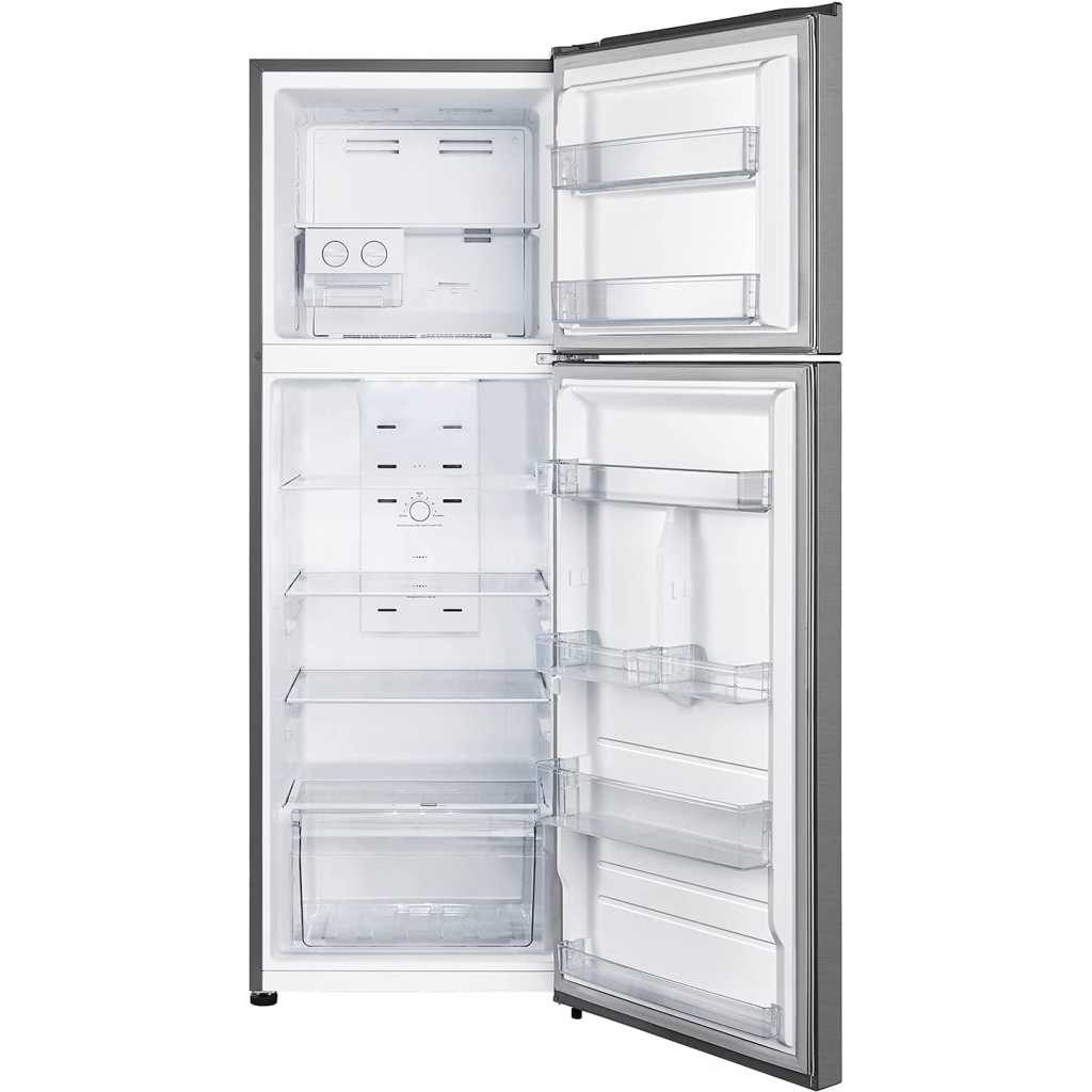 Hisense 419 - Litre Double Door Fridge RT419N4DGN; Top Mount Freezer Frost Free Refrigerator With Water Dispenser - Silver
