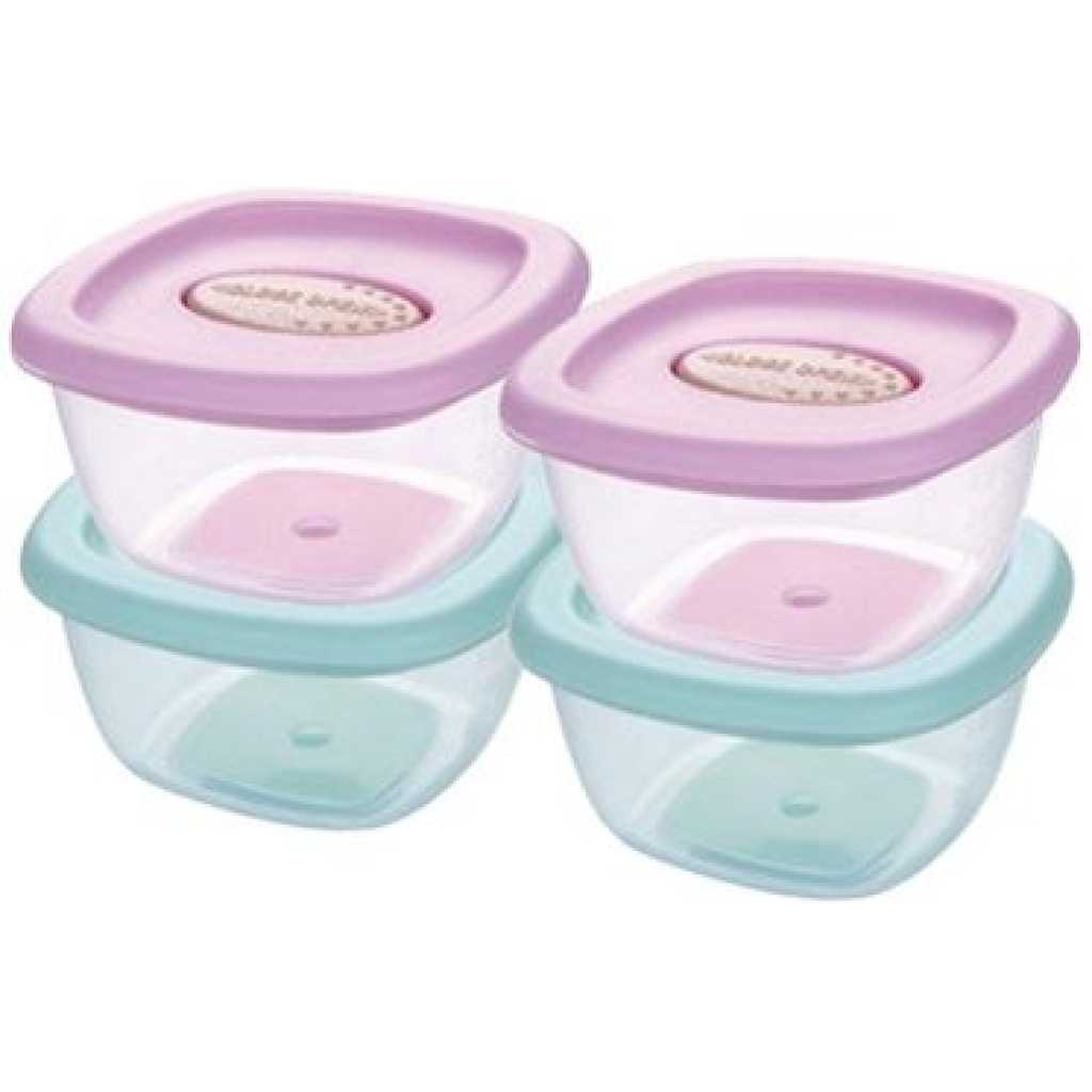 4Pc Baby Food Storage Container Boxes - Multi-colour.