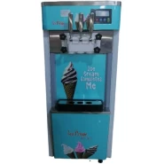 Commercial Ice Cream Machine Maker 3 Flavor Head Easy Operate Tool- Silver.