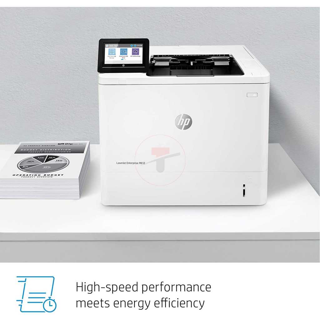 HP LaserJet Enterprise M612dn Monochrome Printer with built-in Ethernet & 2-sided printing