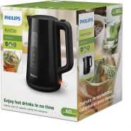 Philips Electric Kettle HD9318/21, 3000 Series, Automated Lid 1850W, 1.7 litre Family Size, Black