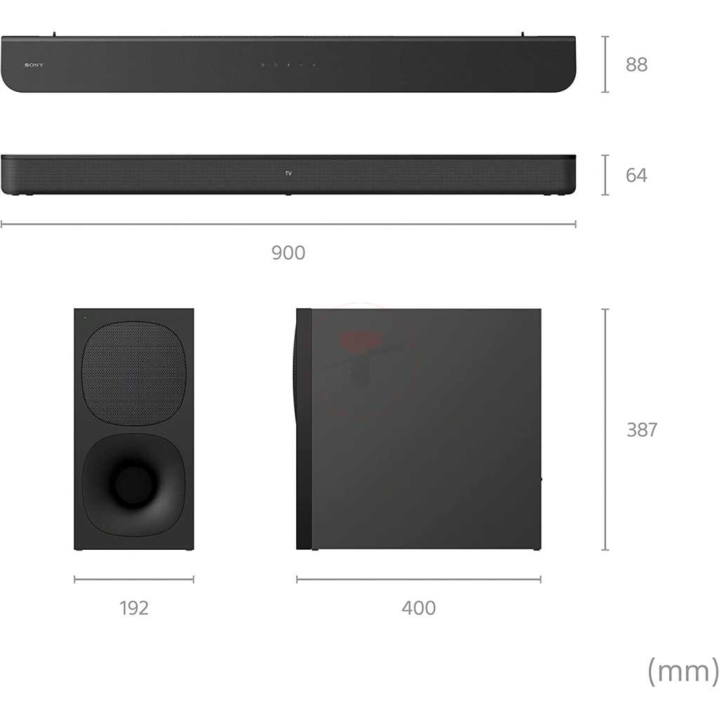 Sony HT-S400 2.1ch Soundbar with Powerful Wireless subwoofer, S-Force PRO Front Surround Sound, and Dolby Digital, Black