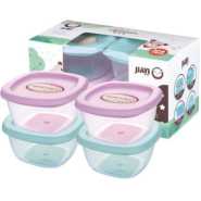 4Pc Baby Food Storage Container Boxes - Multi-colour.