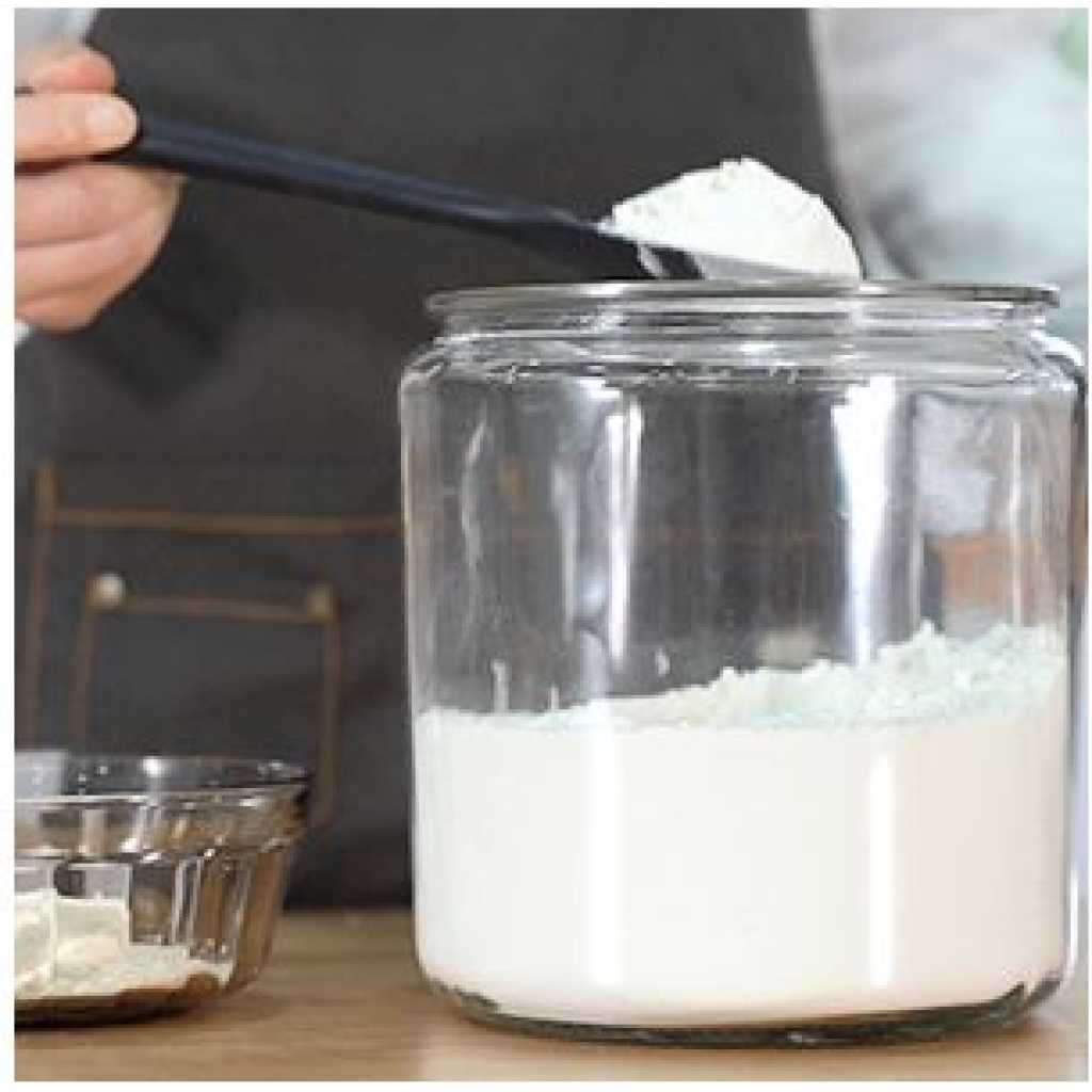 6L Airtight Glass Sweet Cookie Candy Jar Cereal Food Storage Container- Clear.